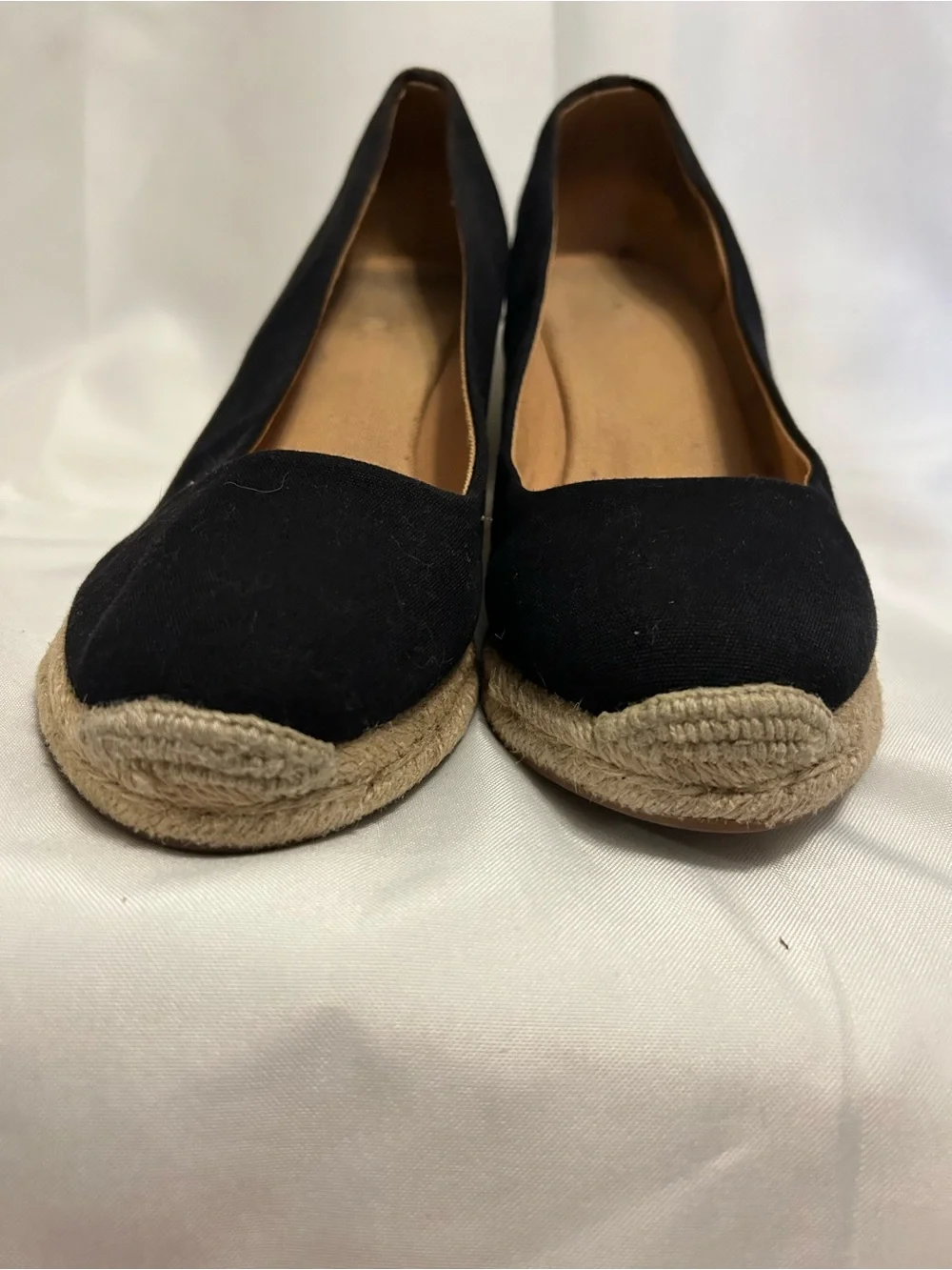 J. Crew Black Espadrille Wedge Pumps
